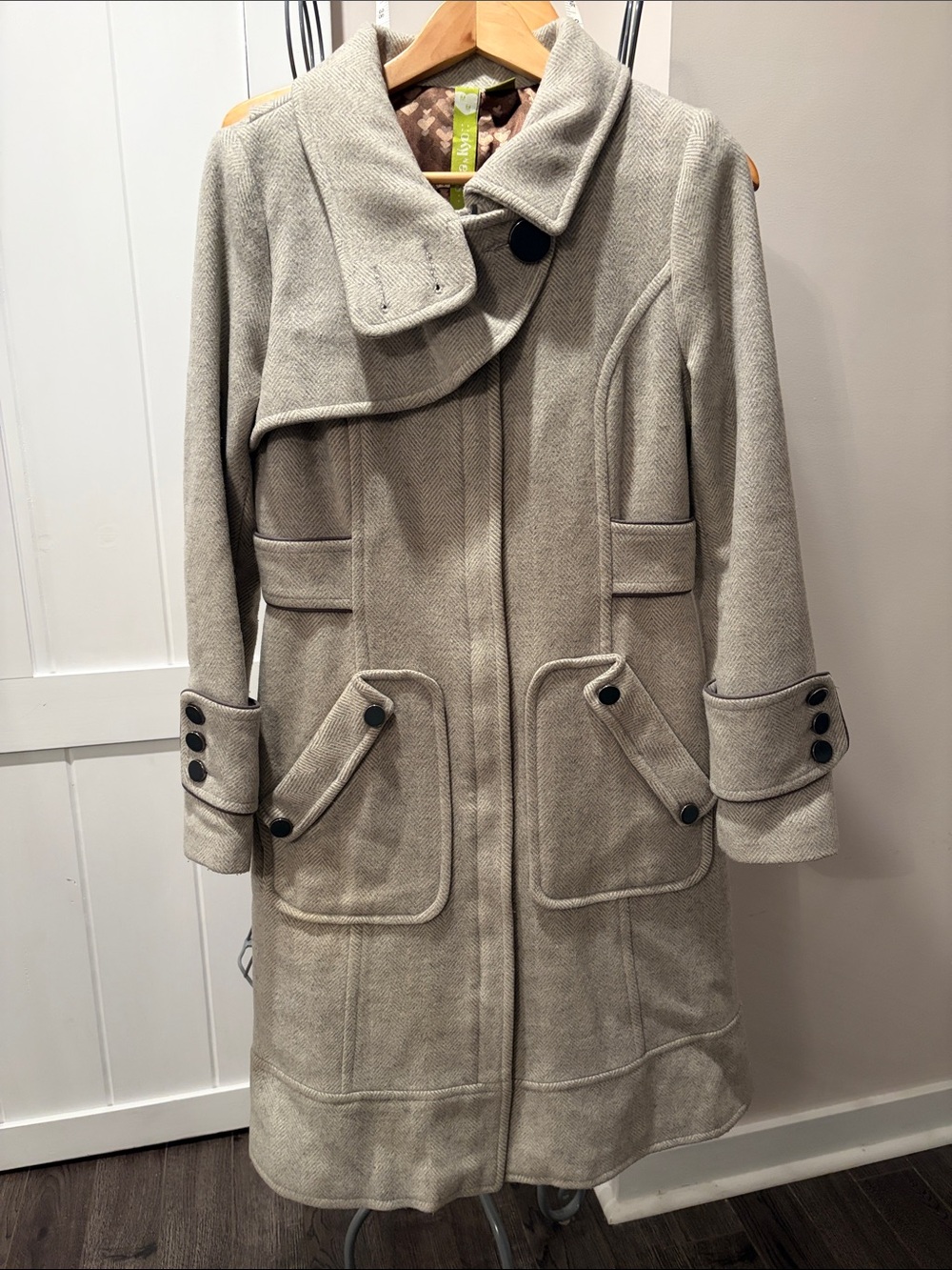 Soia & Kyo Women's Light Gray Wool Trench Coat